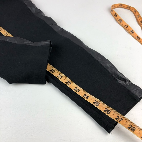 ✅ SOLD! J.Crew Black Leggings with Genuine Leather Trim - Size 6 - Picture 14 of 16